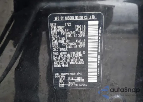 2022 Nissan Armada Sl 4Wd from USA, damaged, VIN JN8AY2BB1N9813748